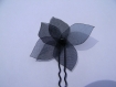 Pic à chignon fleur en organza noir