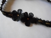 Headband elastique dentelle noire et dorée, fleur en dentelle strass. 