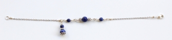 Bracelet en argent et perles de lapis lazuli 