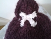 Ensemble : bonnet et snood au couleur violet et blanc taille 6 mois 