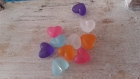 Lot de 10 perles coeurs transparente couleurs mixte 