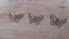 Lot de 3 estampes papillons argenté 