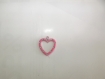 Pendentif coeur rose avec strass 27x24mm 