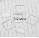 Cabochons transparent carré 20mm 