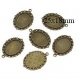 Support cabochons bronze ovale 25x18mm 