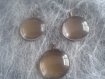 Lot de 3 kits cabochons et son support 25mm bronze 