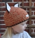Bonnet oreilles de "renard" en laine pour enfant (d : 51cm) 