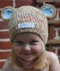 Bonnet oreilles d' "ours" en laine pour enfant de 3ans (d : 51cm) 