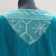 Gilet sans manches bleu turquoise à motifs brodés en organza doublé coton uni 