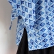 Tunique ample bleue africa en coton imprimé ethnique 