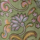 Longue tunique kurta verte imprimée block print à motifs fleurs roses et bleues 