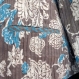 Veste courte réversible en coton impriméblock print turquoise et gris 