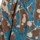 Robe courte à manches longues en coton léger gris et bleu 