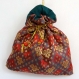 Reservee echarpe femme multicolore en pure laine tissée à dessins bulles, avec franges 