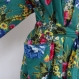 Kimono robe de chambre vert émeraude à fleurs en coton imprimé shalimar 
