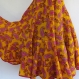 Robe longue jaune à fleurs en coton imprimé paisley sans manches 