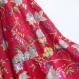 Robe longue fuchsia à volants , sans manches, avec écharpe.imprimé paradise 