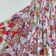 Jupe longue à fleurs blanche en coton multi fleurs avec écharpe assortie 