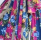 Jupe longue à fleurs multicolore fuchsia , bleue et beige en coton shalimar 45 pans 