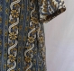 Tunique femme mi longue grise et bleue en viscose motifs traditionnels, imprimée block print 