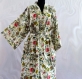 Kimono robe de chambre blanc à petites fleurs en coton imprimé paradise 