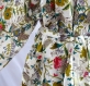 Kimono robe de chambre blanc à petites fleurs en coton imprimé paradise 