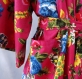 Kimono robe de chambre fuchsia à fleurs en coton imprimé shalimar 