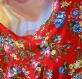 Robe longue rouge à fleurs en coton collection shalimar sans manches 