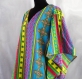 Tunique ample bleu turquoise et multicolore africa en coton imprimé ethnique 