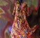 Longue robe kurta tons bruns et multicolores en coton motif ethnique ikat 