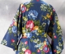 Kimono robe de chambre bleu marine à fleurs en coton imprimé shalimar 