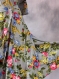 Robe longue cache coeur en coton imprimé shalimar gris à fleurs 