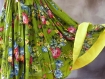 Jupe longue à fleurs sur fond vert en coton shalimar 45 pans 