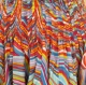 Jupe longue multicolore en coton imprimé motif vagues 45 pans 