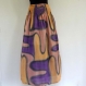 Jupe longue multicolore pop art, saumon, safran et violet, élastiquée à la taille en viscose doublée coton 