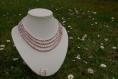 Collier de 4 rangs de perles de culture roses ovales 