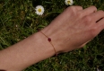 Bracelet perles de rubis sur chaine en or jaune 