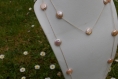 Sautoir de perles de culture roses baroques sur chaine en argent 