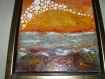 Encaustique peinture abstraite sur toile "les dunes 2" tons orange et rouge 
