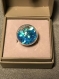Bague fantaisies globe rond strass turquoise 