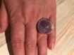 Bague fantaisies en perles microbilles violettes 