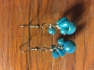 Boucles d'oreilles pendantes bleues turquoise 
