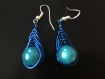 Boucles d'oreilles en fil d'aluminium bleu nuit 