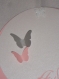 Faire-part baptême avec papillons rond(modele ayla 2), cercle concentriques personnalisable . 