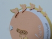 Faire-part rond papillons (modéle laura ) 3 dimensions et ciselés, cercles concentrique personnalisable baptéme, naissance 