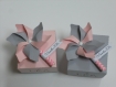 Ballotin, boîte dragées moulin à vent 3 dimensions rose et gris, baptême mariage anniversaire 