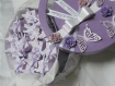 Ballotins dragées papillons en 3 dimensions mauve et blanc baptême mariage anniversaire 