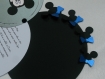 Faire-part rond 3 dimensions (relief souris) argent et bleu, cercles concentrique personnalisable baptéme, naissance, anniversaire 