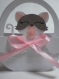 Ballotins dragées panier chat fille en 3 dimension pour baptême personnalisable 