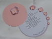 Faire-part rond fleurs (modéle maëline), cercles concentrique personnalisable baptéme, naissance 